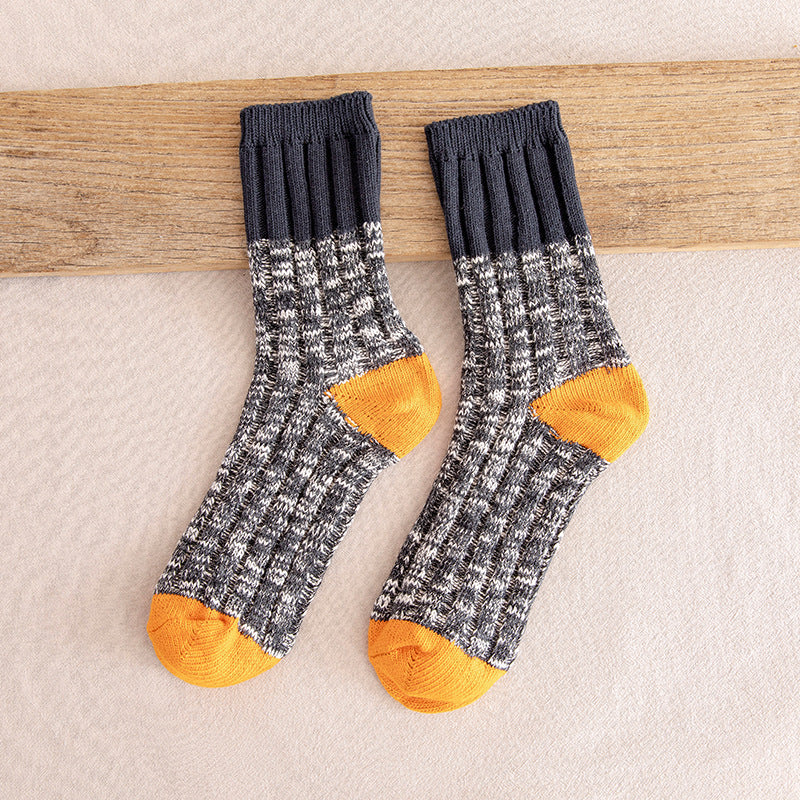 Autumn and winter men's color matching tube socks - Image 7