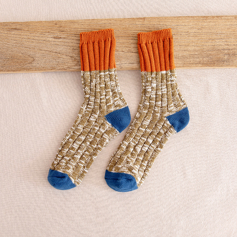 Autumn and winter men's color matching tube socks - Image 9