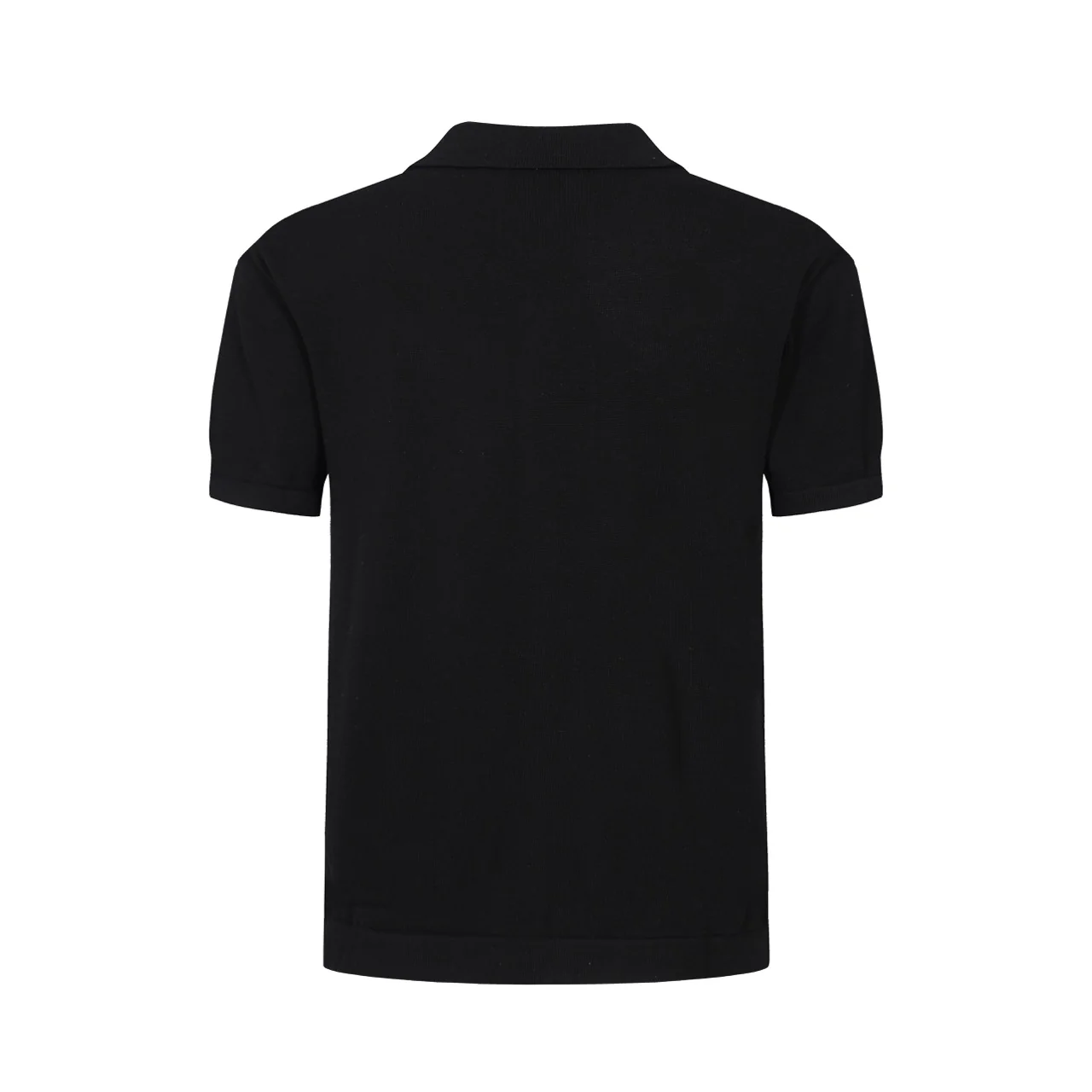 Men's 60s Mod Black & Gray Knit Button Shirt โ Diamond Chest Detail - Image 9