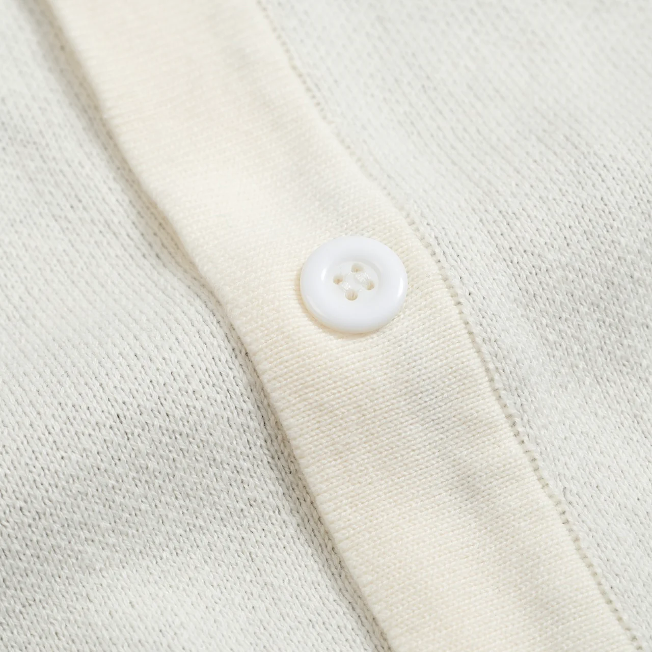 Men’s Retro Knit Shirt – Vintage Cream Button-Up with Black Cat Graphic - Image 7