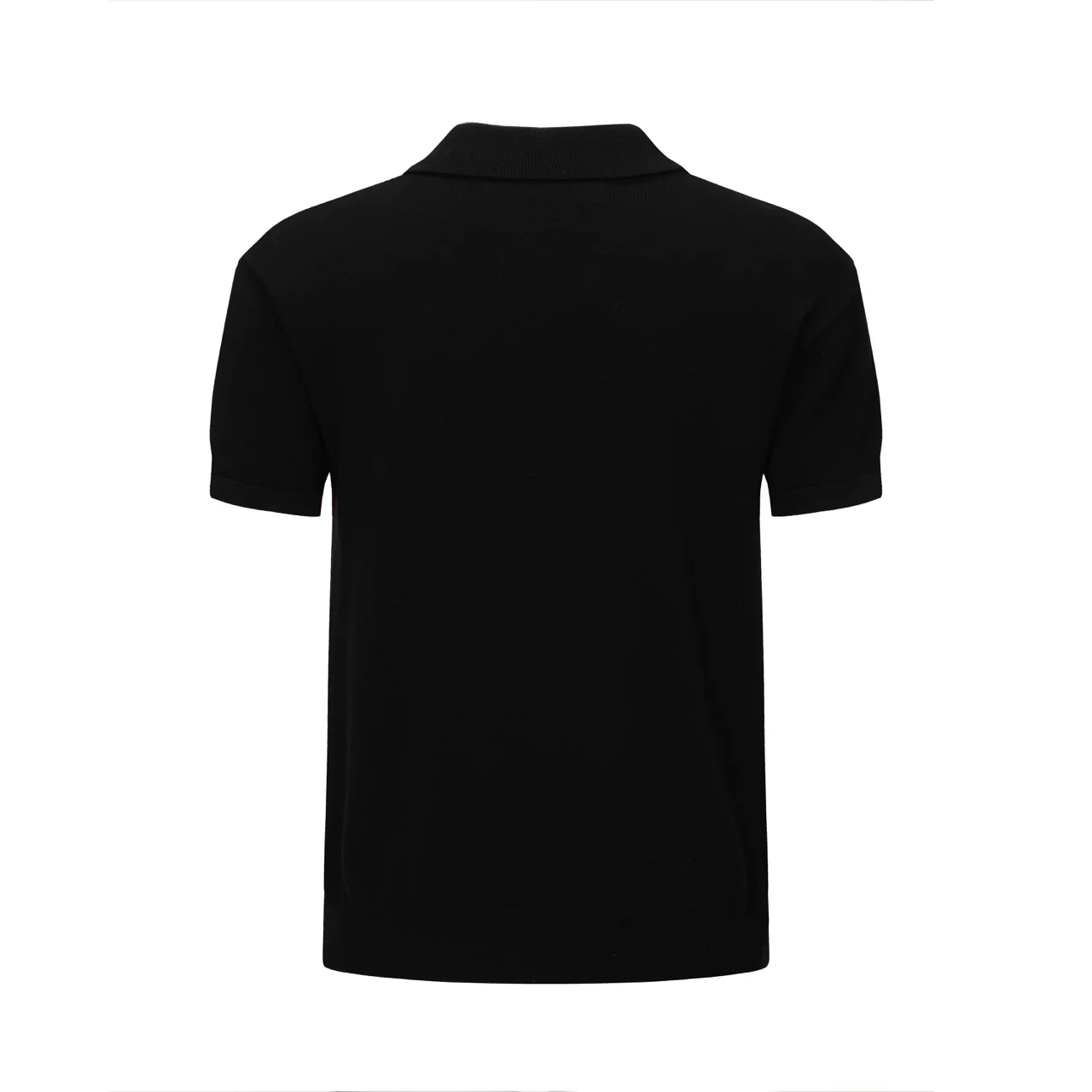 Men's Retro Stripe Knit Zip Polo – 60s Mod Style in Dark Red and Black - Image 8