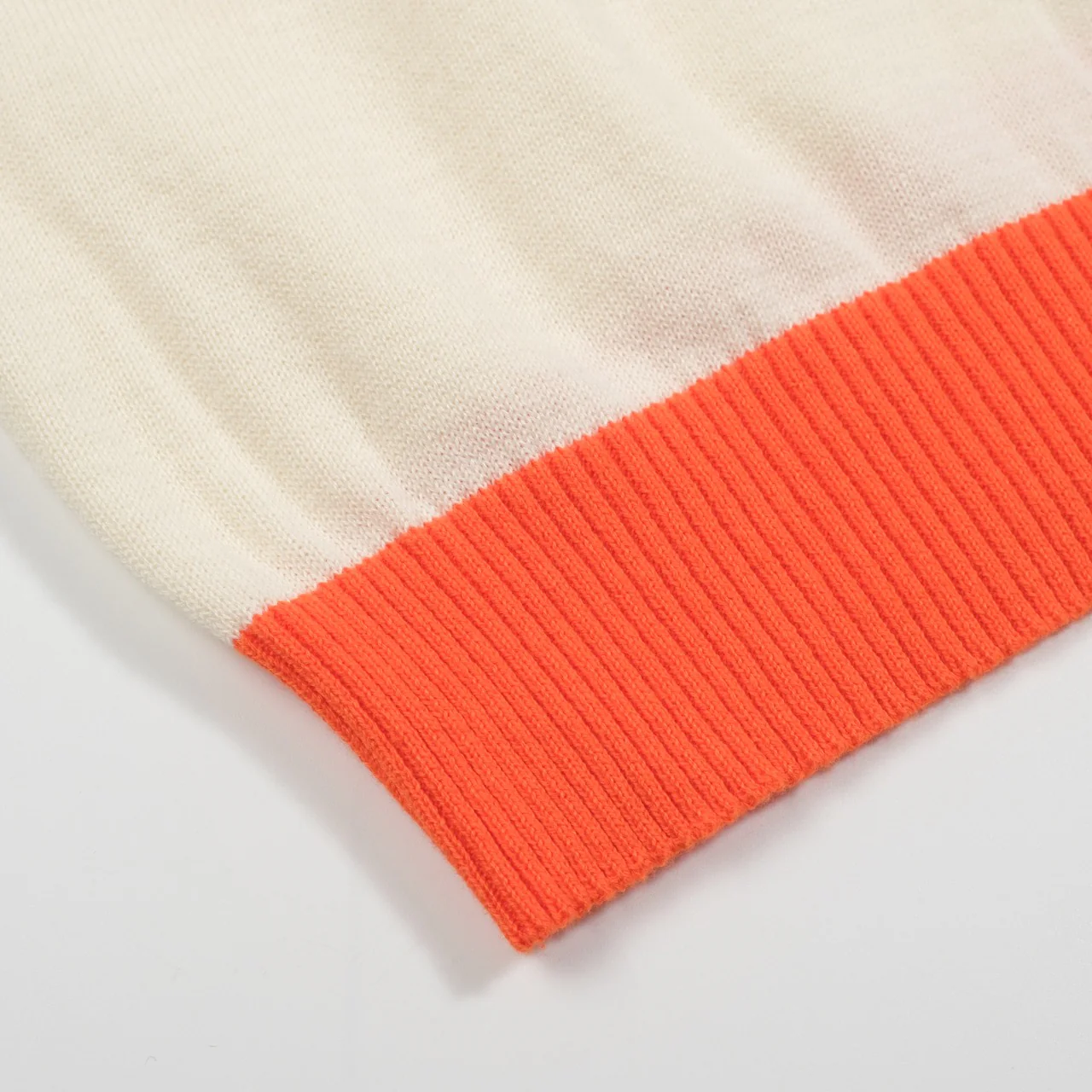 Men’s Cream Knitwear – Embroidered animal with Orange Trim - Image 6