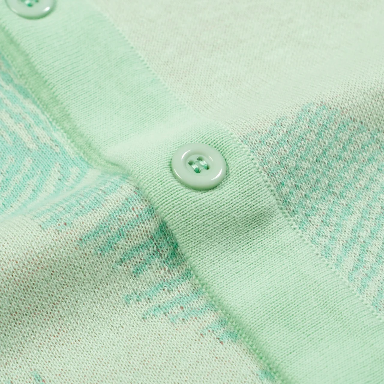Men's Tropical Jungle Knit Shirt – Mint Green Button-Up with Toucan and Leopard - Image 5