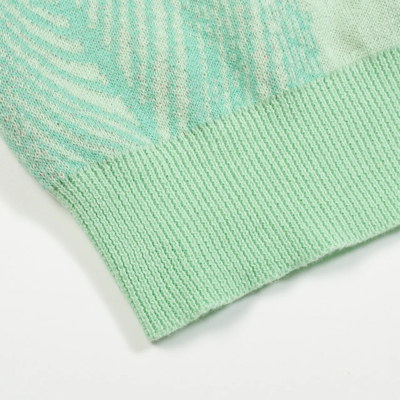 Men's Tropical Jungle Knit Shirt – Mint Green Button-Up with Toucan and Leopard - Image 8