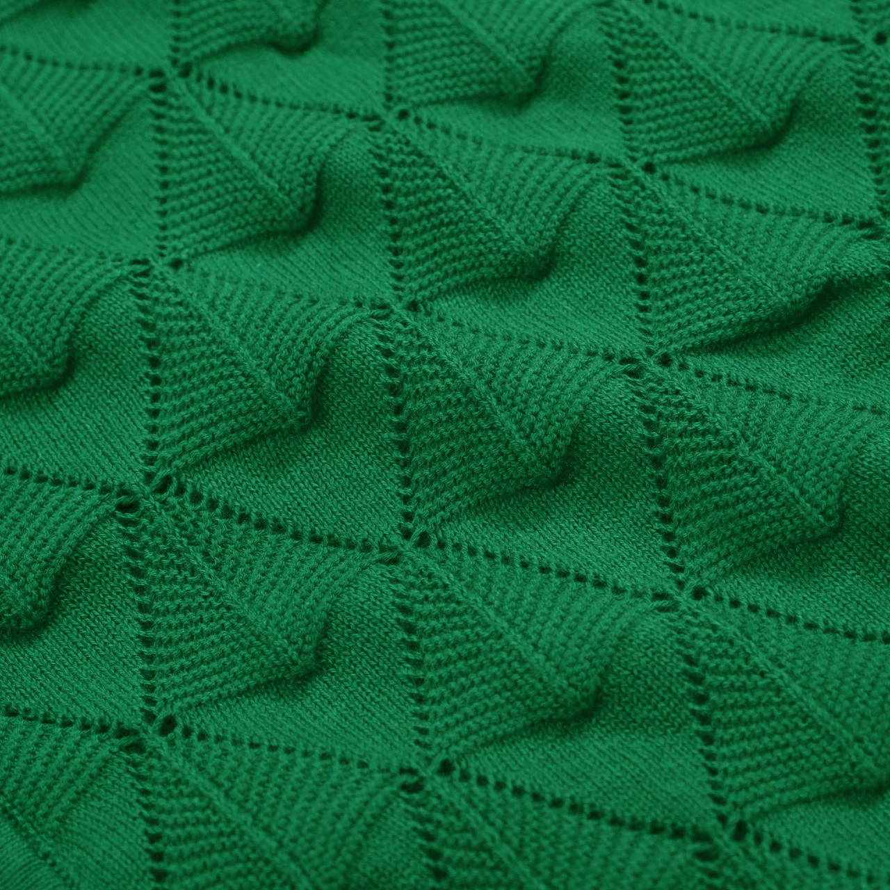 Men’s Vintage 1970s Knit Cardigan Shirt – Retro Emerald Green Openwork Short Sleeve - Image 8