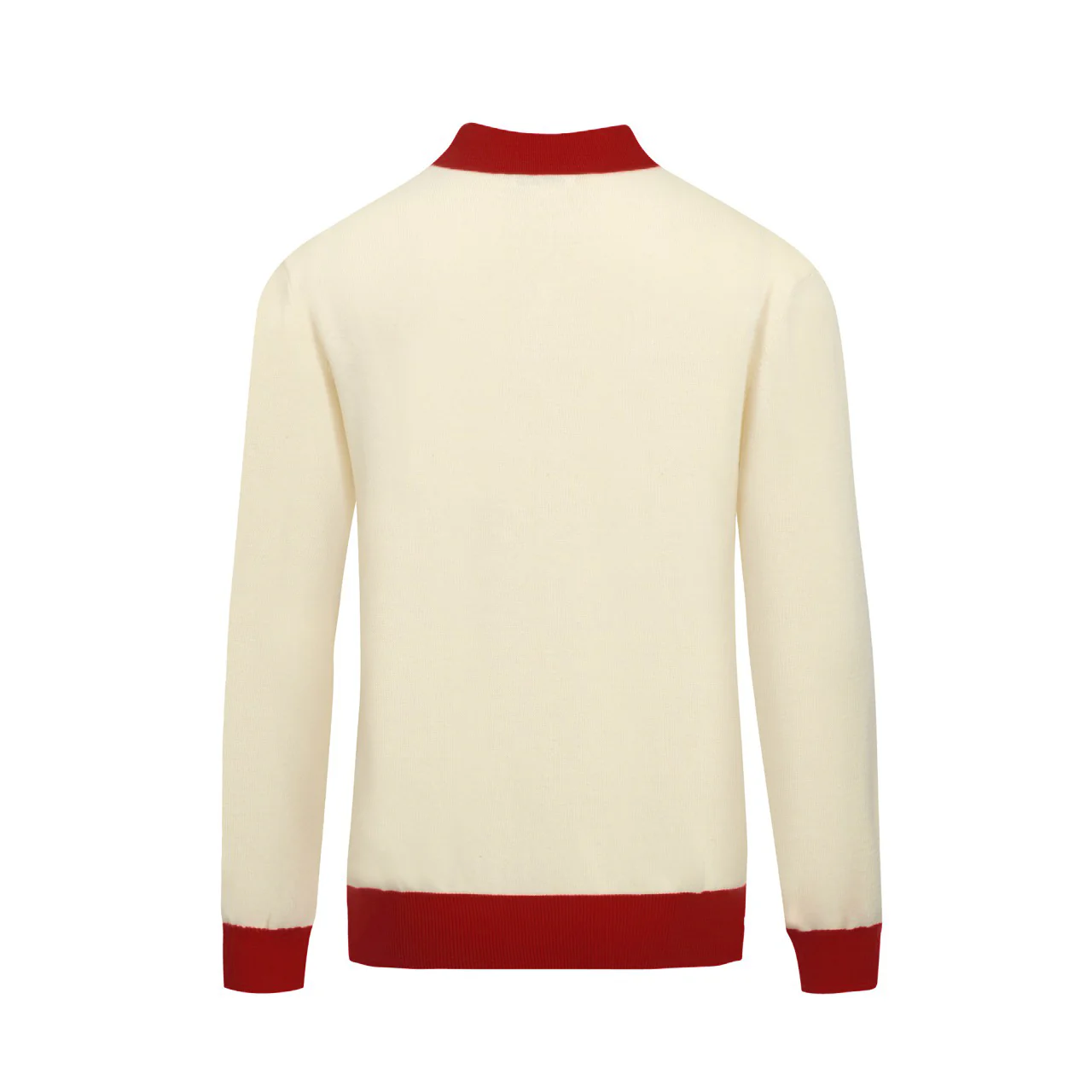 Men's apricot floral jacquard vintage knitted polo shirt - Image 2