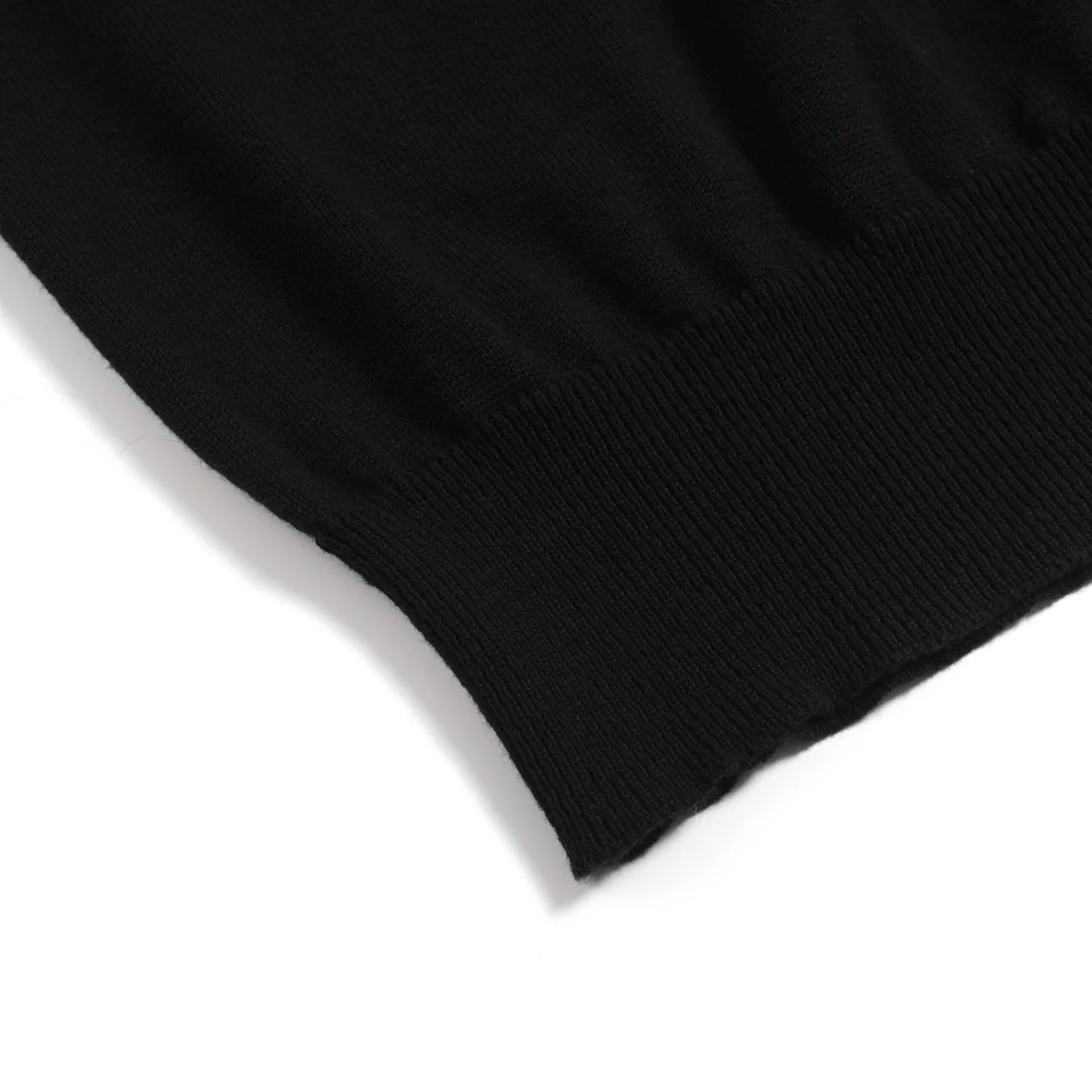 Men's black retro rose jacquard high-neck knitwear - Image 7