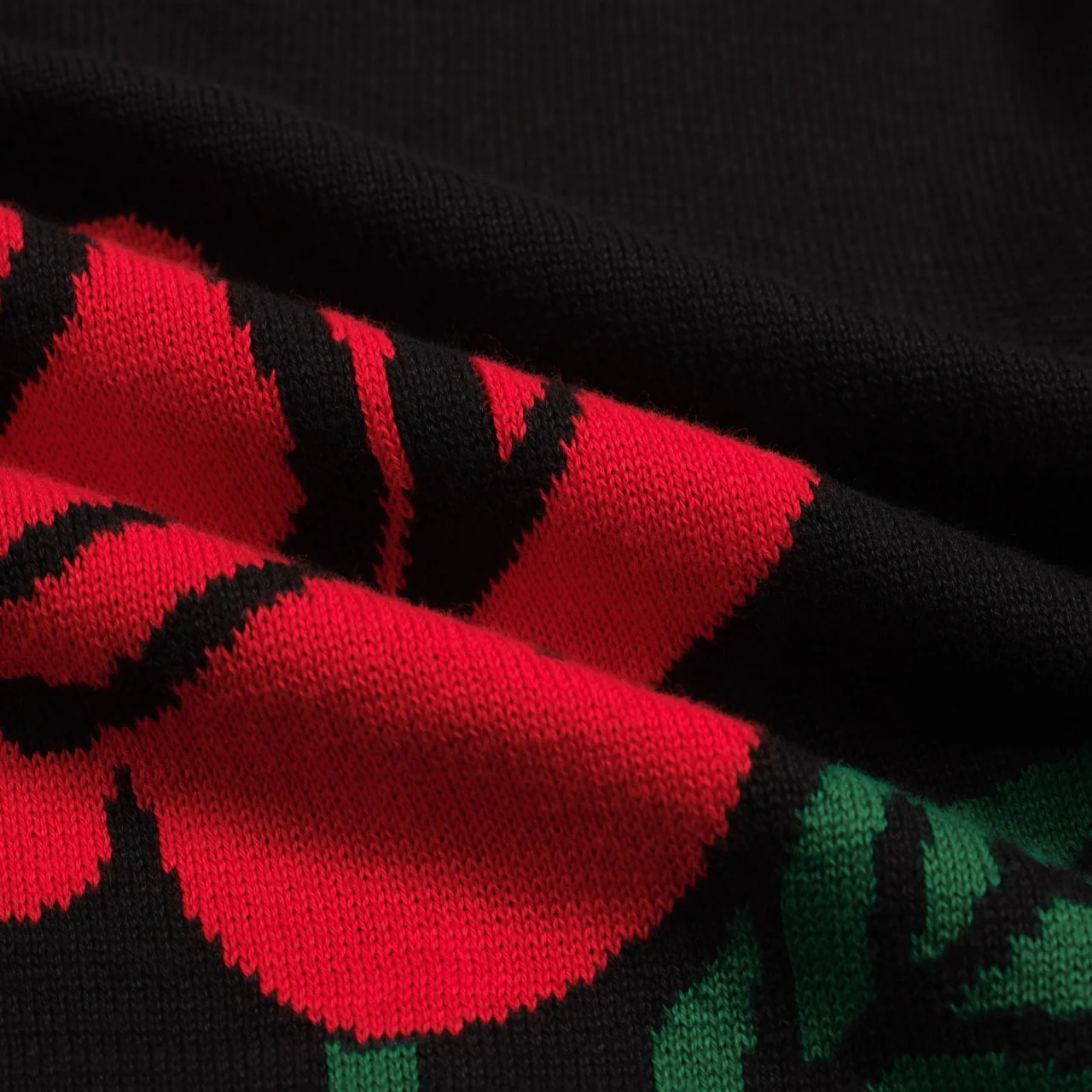 Men's black retro rose jacquard high-neck knitwear - Image 8