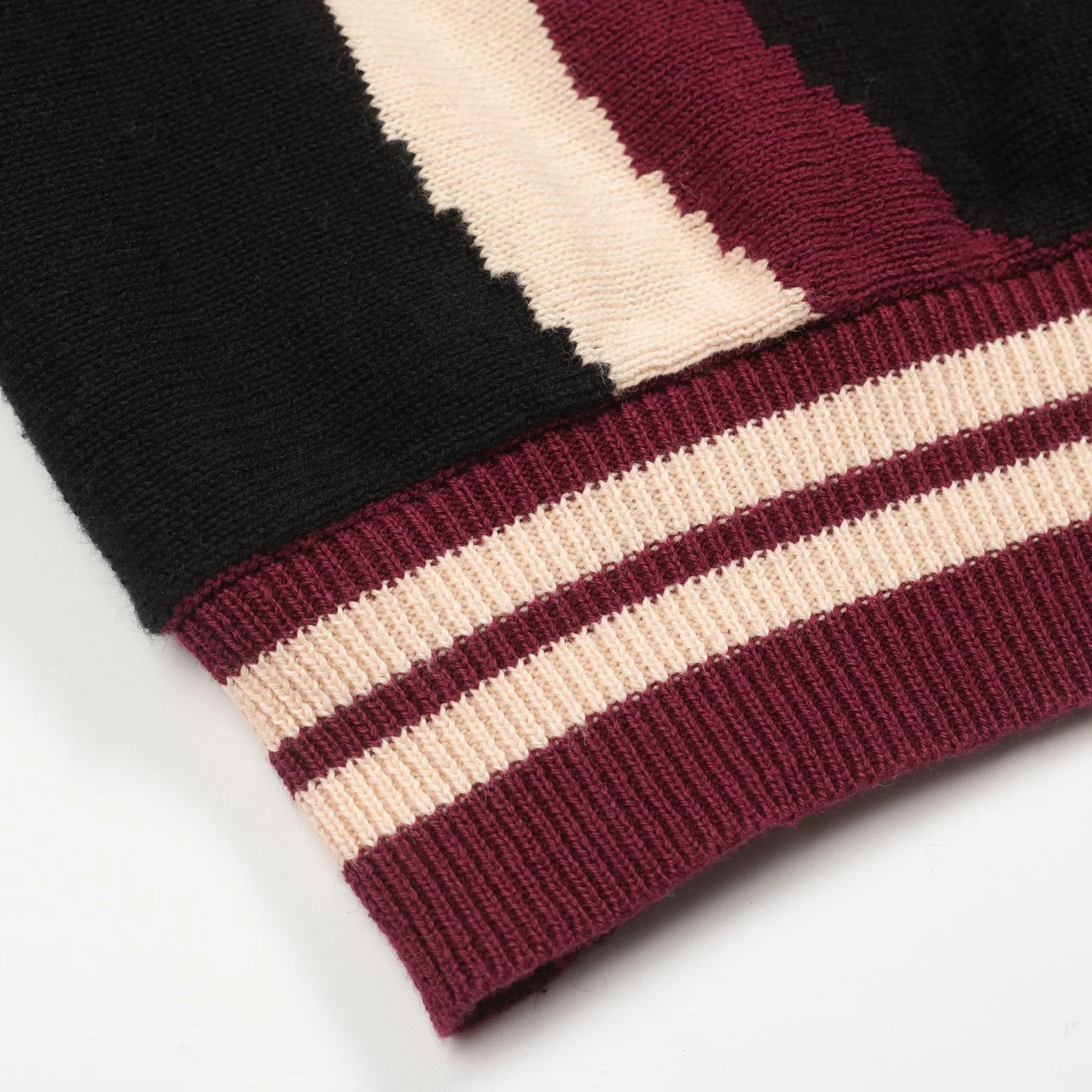 Men's black retro striped 1960s knitted cardigan - Image 6