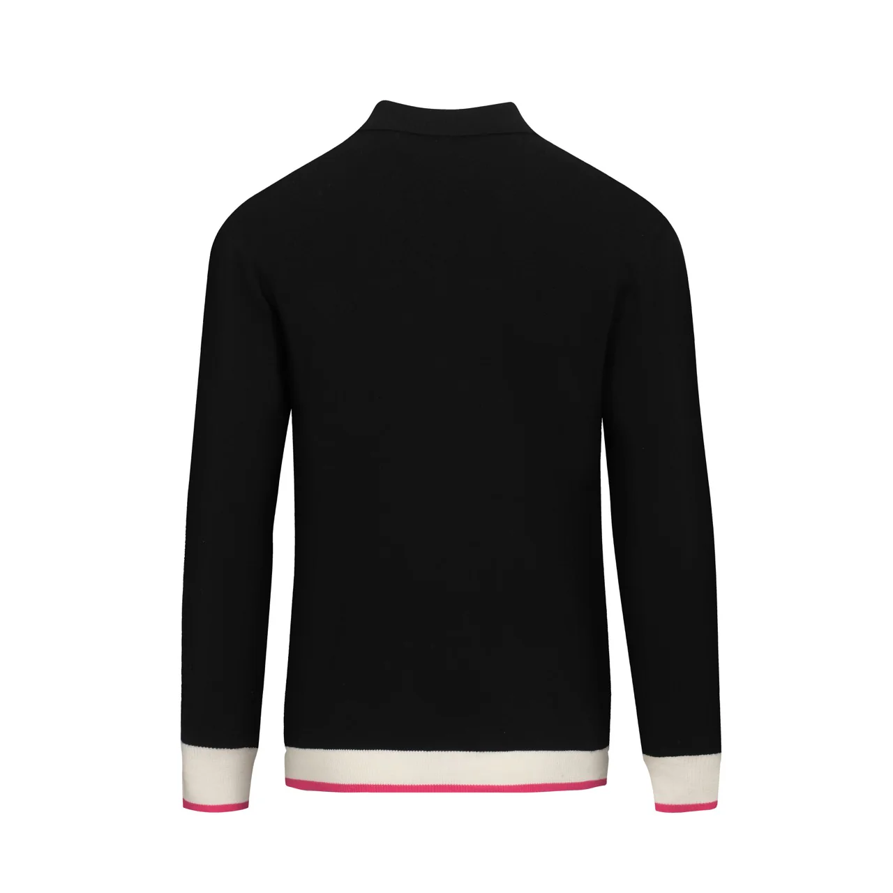 Men's black street retro knitted polo shirt - Image 3