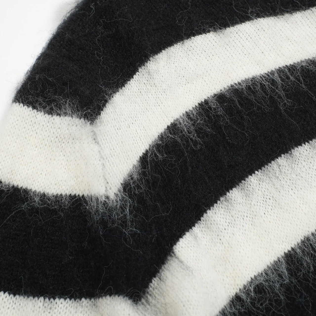 Men's black striped vintage plush knit sweater - Image 5