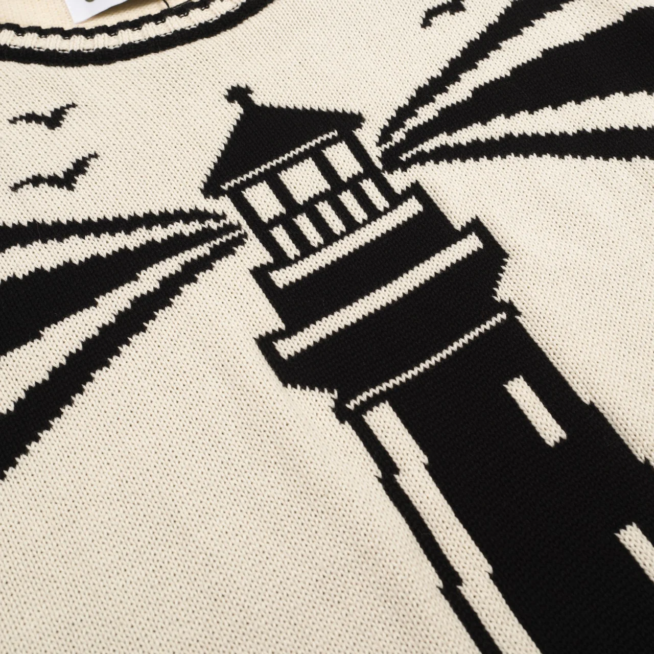 Men's black vintage pattern jacquard knitwear - Image 2