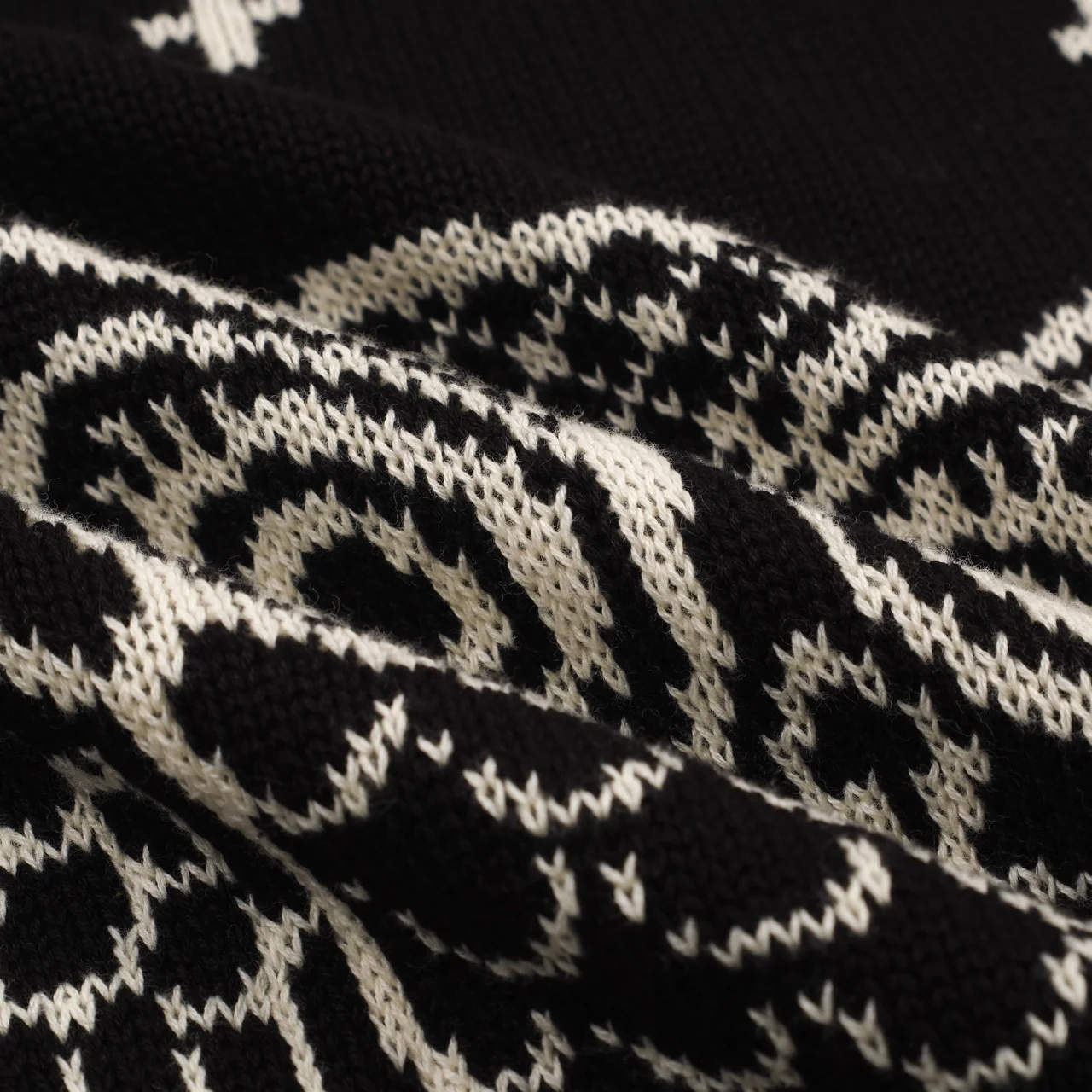 Men's black vintage striped owl jacquard knitwear - Image 9