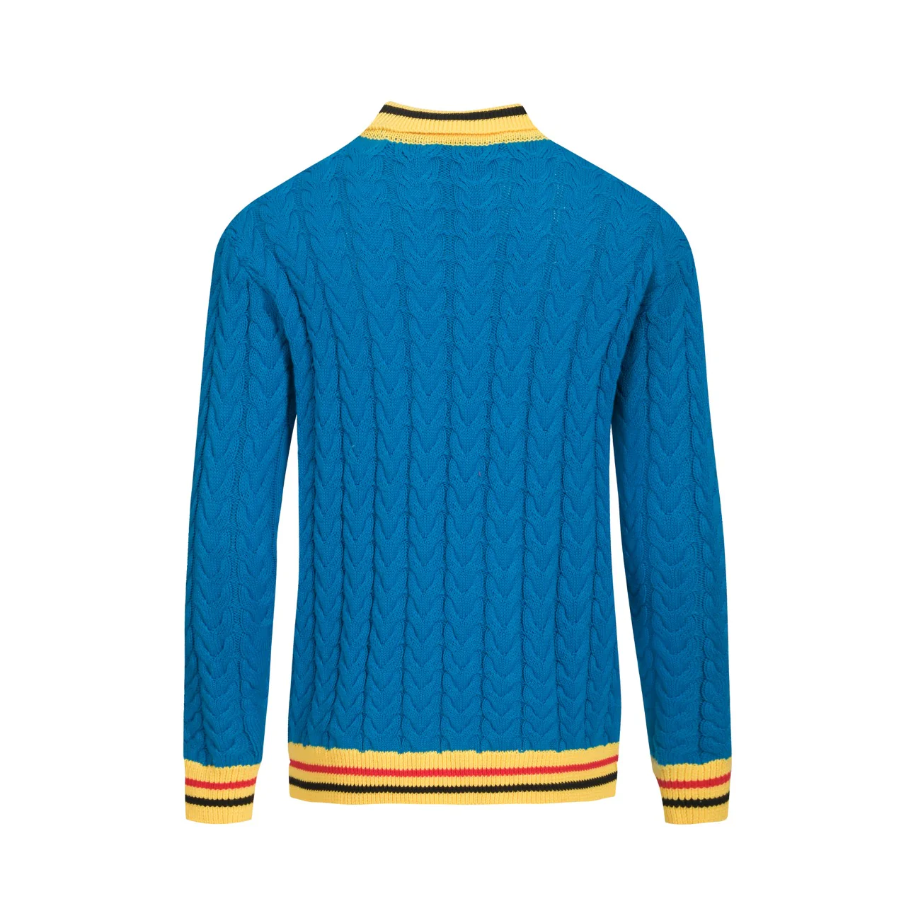 Men's blue retro aesthetic v-neck knitwear - Image 3