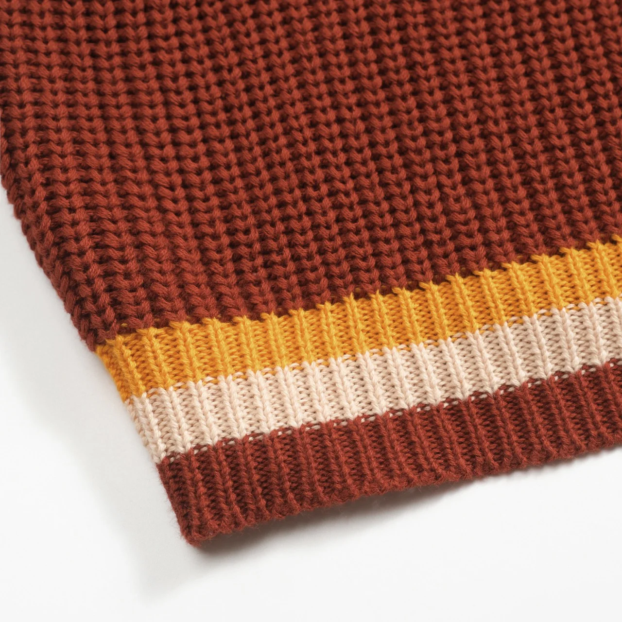Men's brown retro college-style striped polo knitwear - Image 5