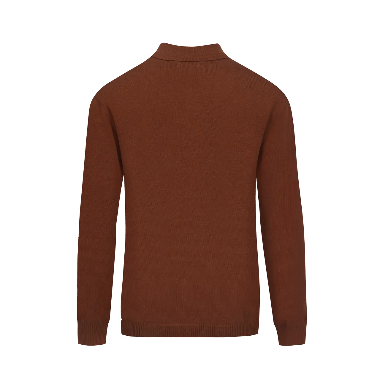 Men's brown striped vintage knitted zipper cardigan - Image 3