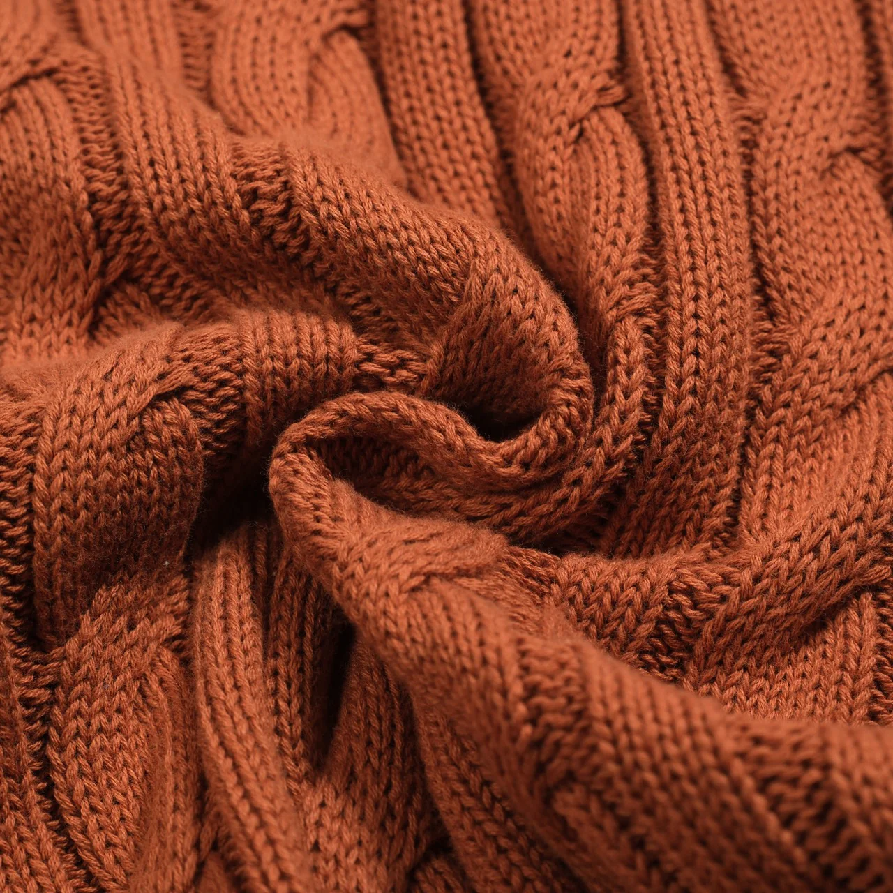 Men's brown twist knit zipper cardigan - Image 10