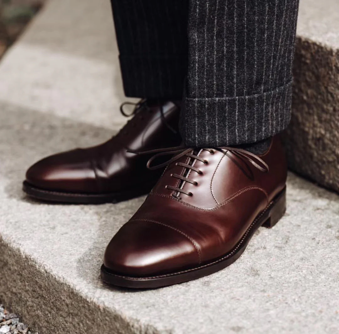 Men's business leather shoes leather shoes coffee brown pointed oxfords - Image 12