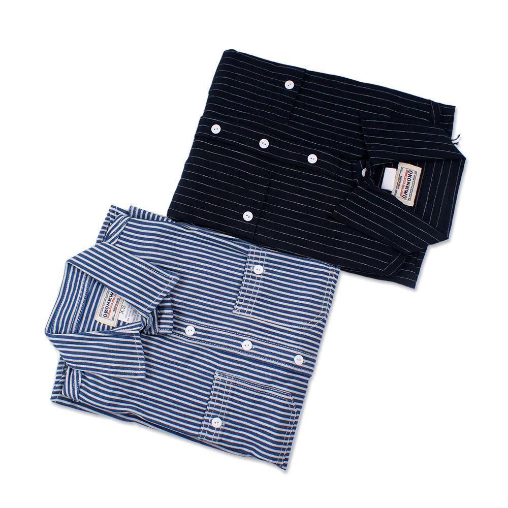 Men's casual vertical striped workwear long-sleeved shirt - Image 6