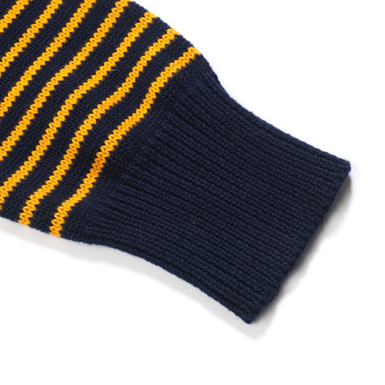 Men's dark blue striped retro knitted polo shirt - Image 8