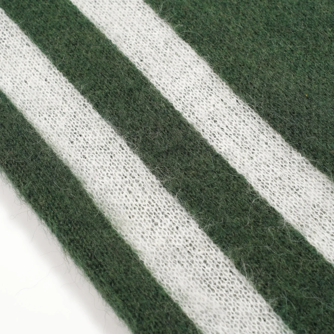 Men's green striped plush knitted sweater - Image 2