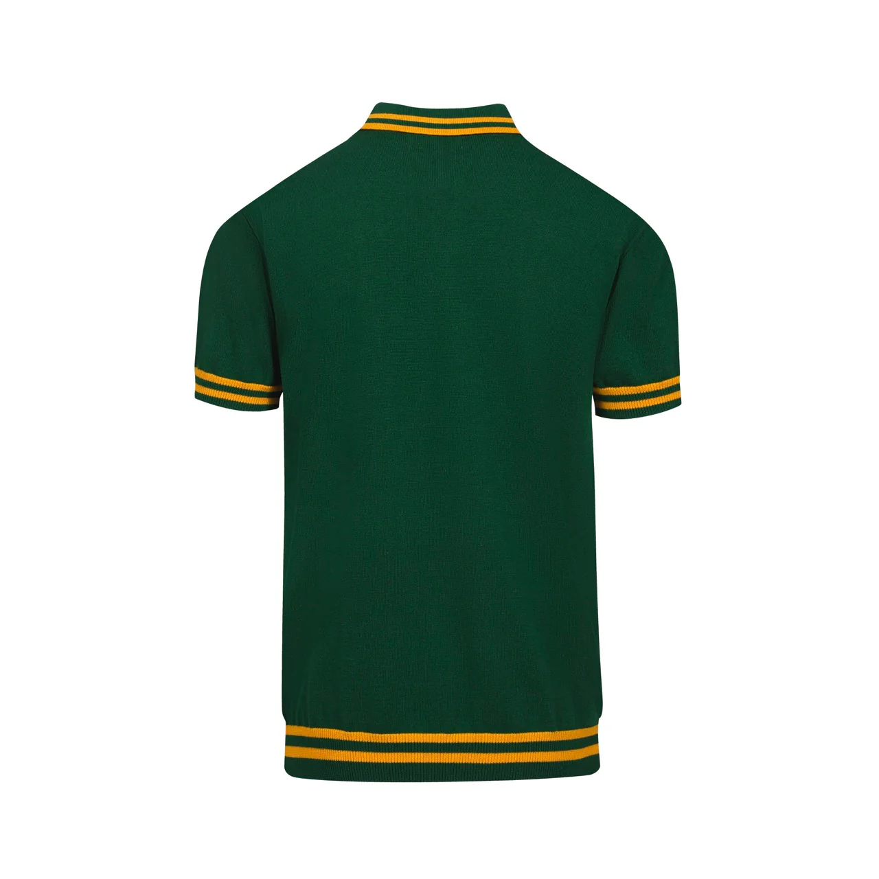 Men's green tiger Jacquard vintage knit polo shirt - Image 11