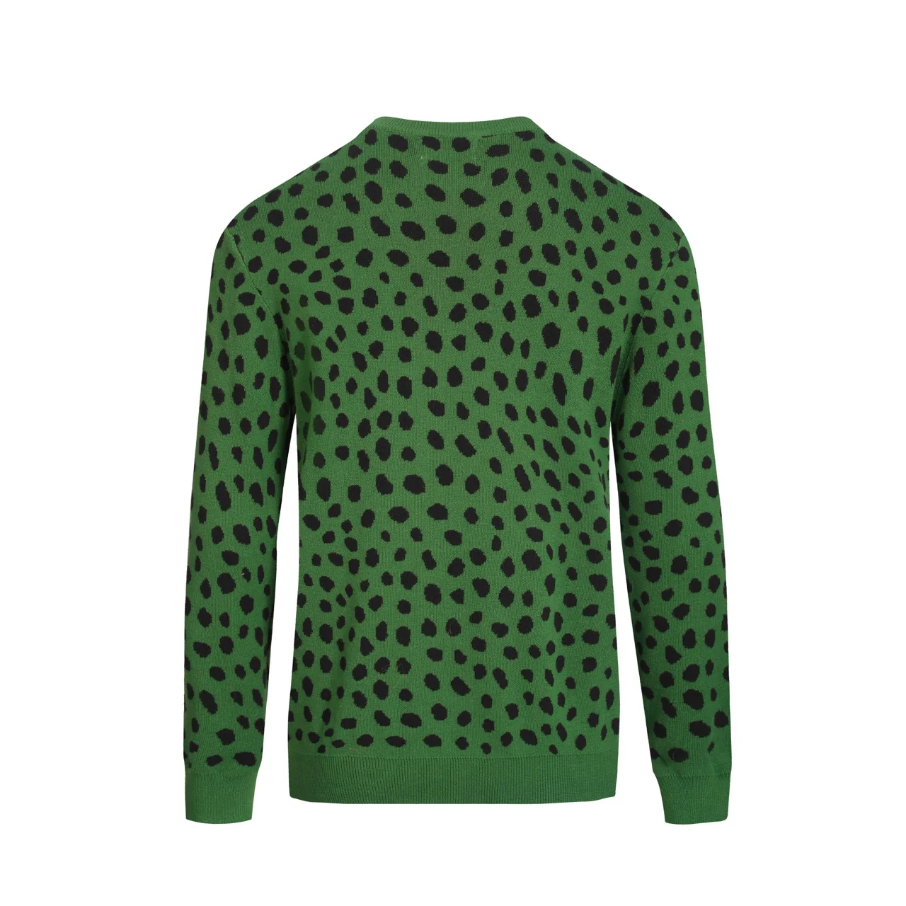 Men's green vintage leopard print jacquard knitwear - Image 3