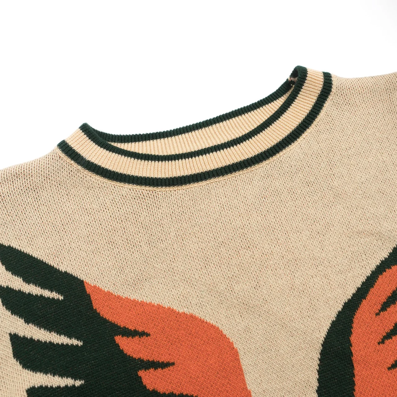 Men's khaki Eagle vintage jacquard knitwear - Image 4