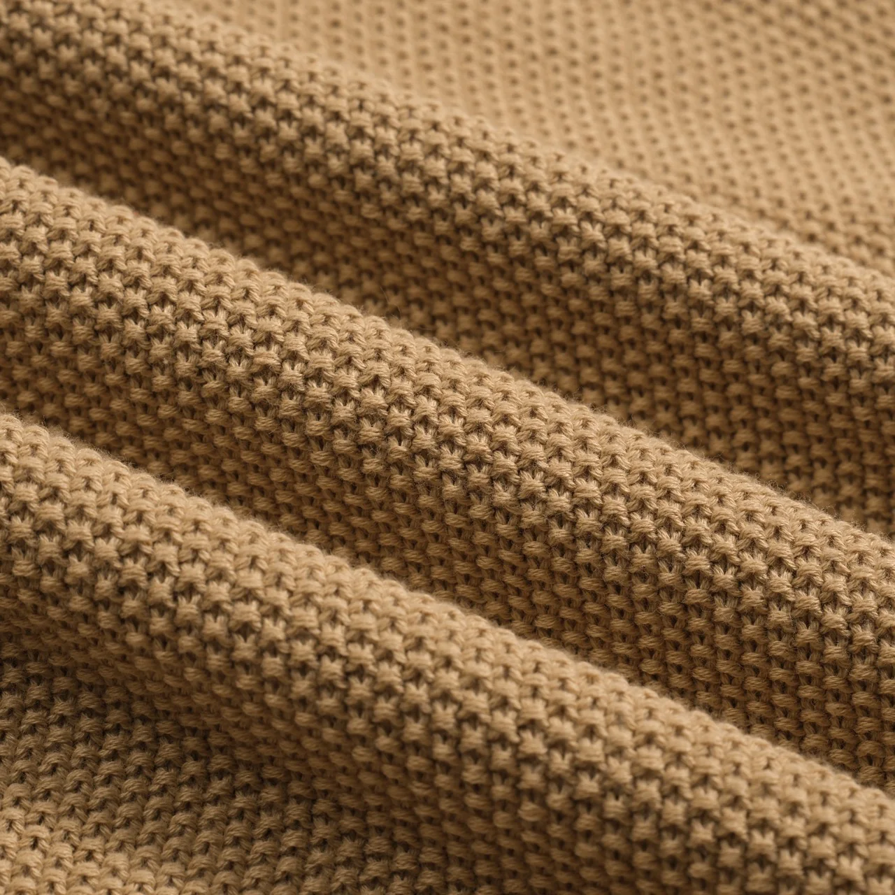 Men's khaki retro texture matching color knitted polo shirt - Image 8