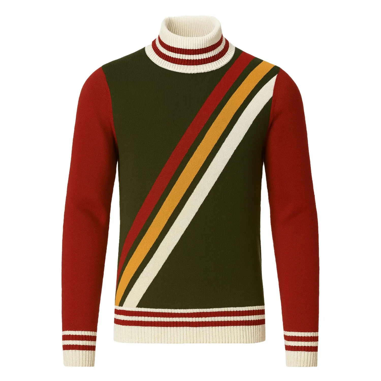 Men's Multicolor Classic Fashion High-necked Jacquard Knitwear