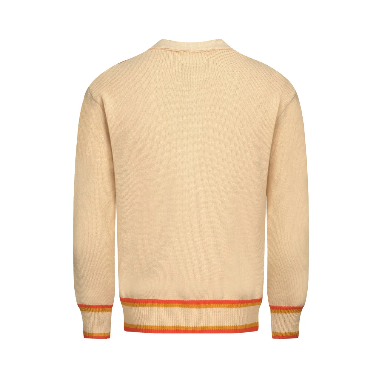Men's multicolor striped jacquard sweater coat - Image 3