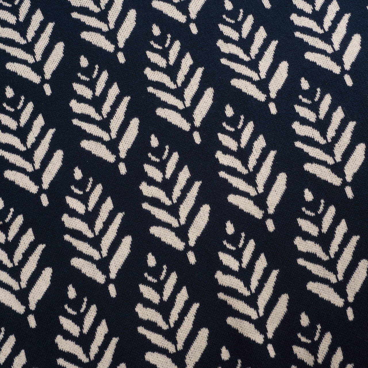 Men's navy 70's jacquard V-neck polo shirt - Image 2