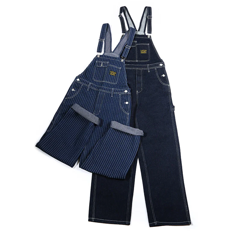 Men's Retro Casual Striped Denim Jumpsuit - Image 4