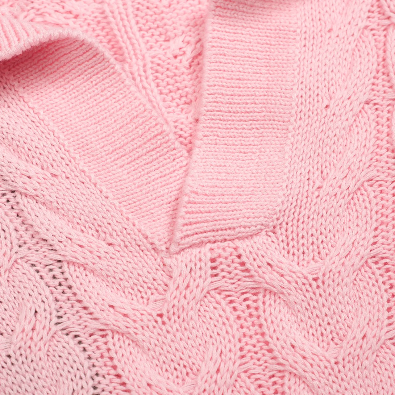 Men's twist knitted pink retro knitwear - Image 5