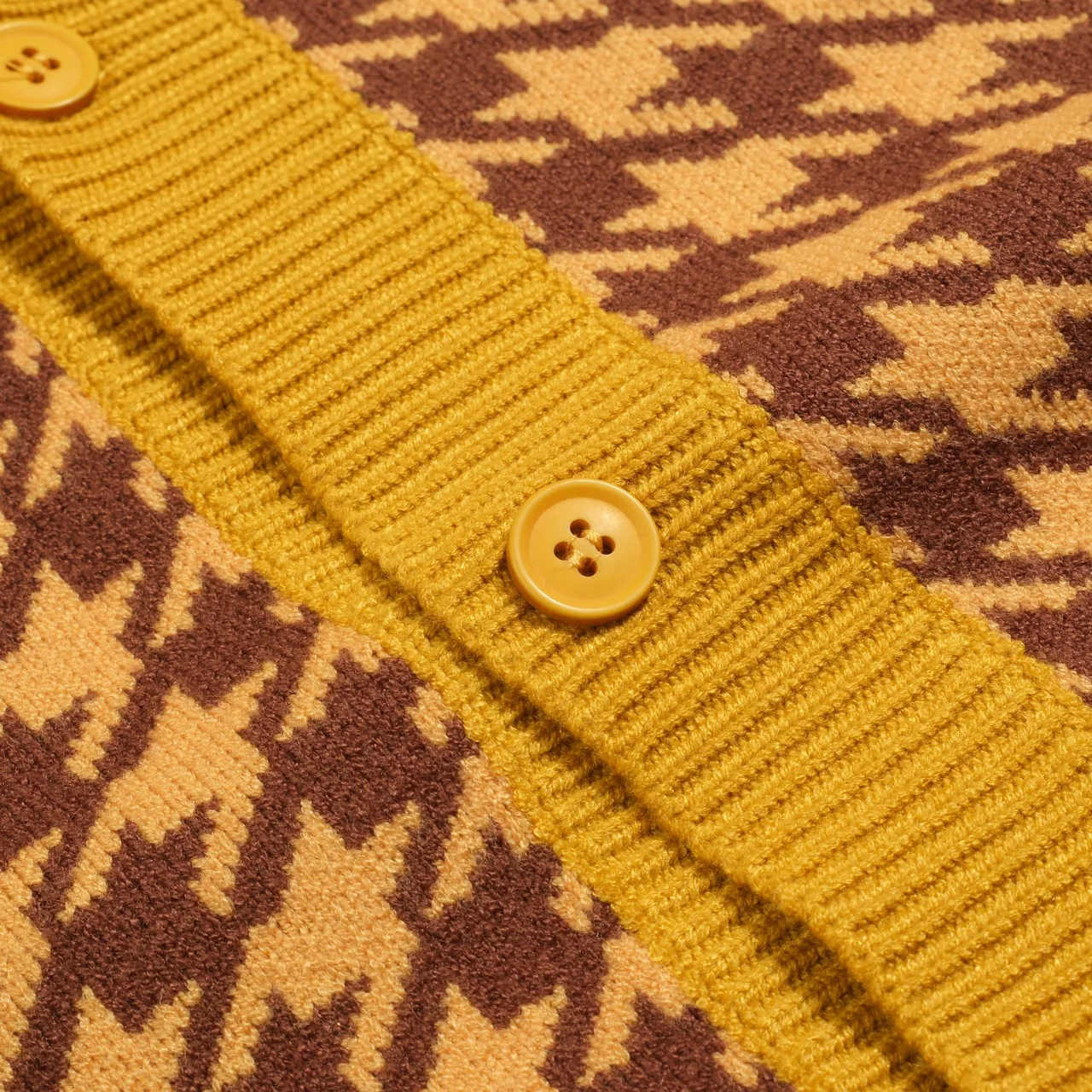 Men's yellow primrose jacquard sweater jacket - Image 5