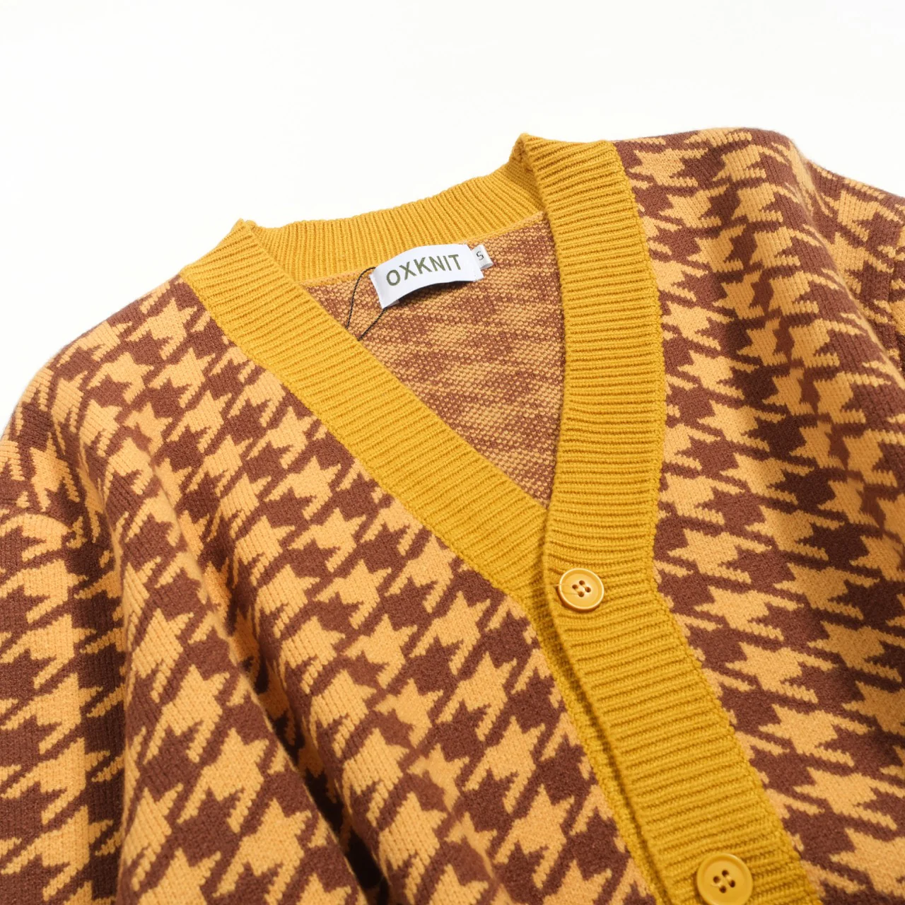 Men's yellow primrose jacquard sweater jacket - Image 6