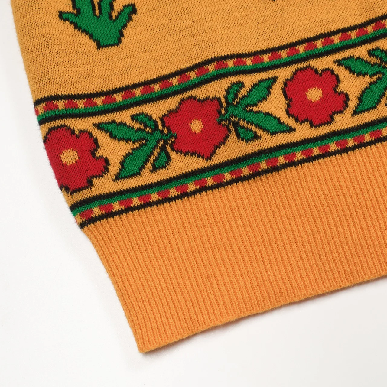 Men's yellow tiger Plant jacquard vintage knit cardigan - Image 7