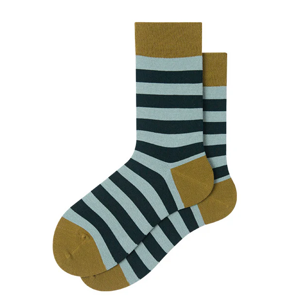 Striped Mid-Calf Length Socks Men's Cotton Socks - Image 3