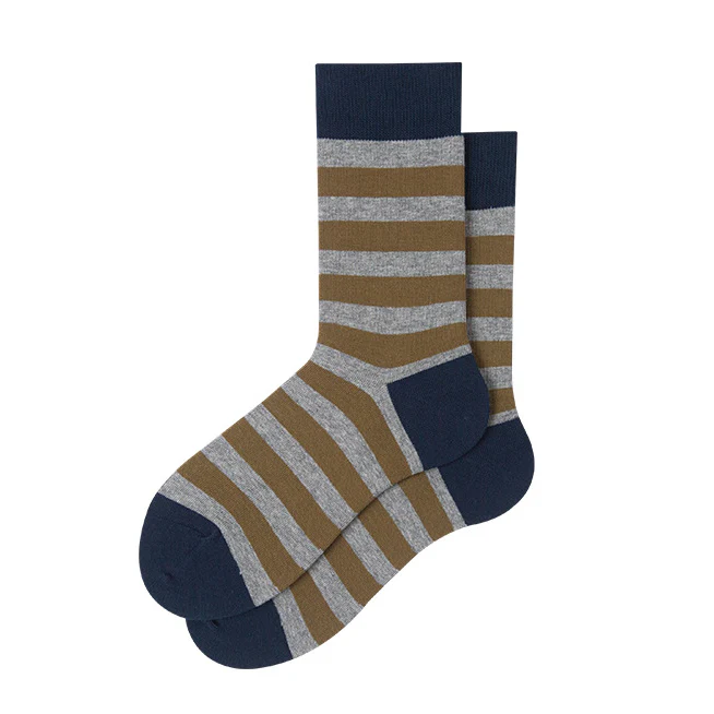 Striped Mid-Calf Length Socks Men's Cotton Socks - Image 7