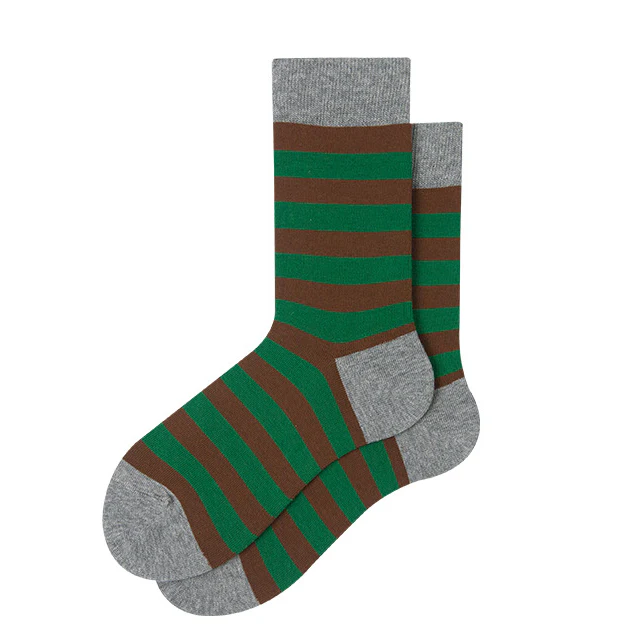 Striped Mid-Calf Length Socks Men's Cotton Socks - Image 9