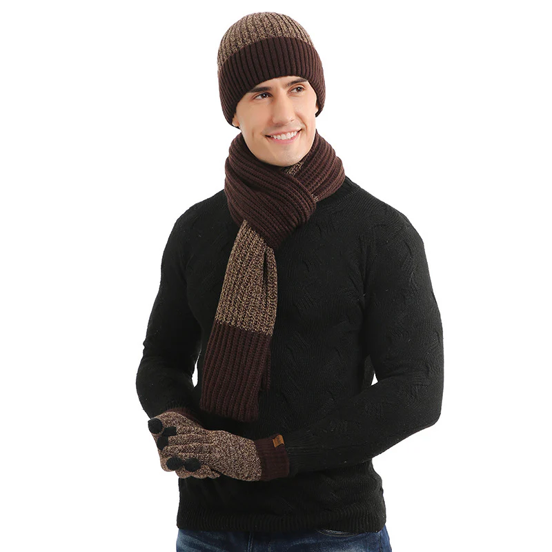 Thermal Suit Men's and Women's Hats Scarf Gloves Three-Piece Set - Image 6