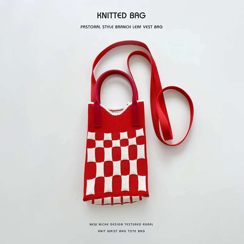 Vintage Diamond Knit Crossbody Phone Bag - Image 12