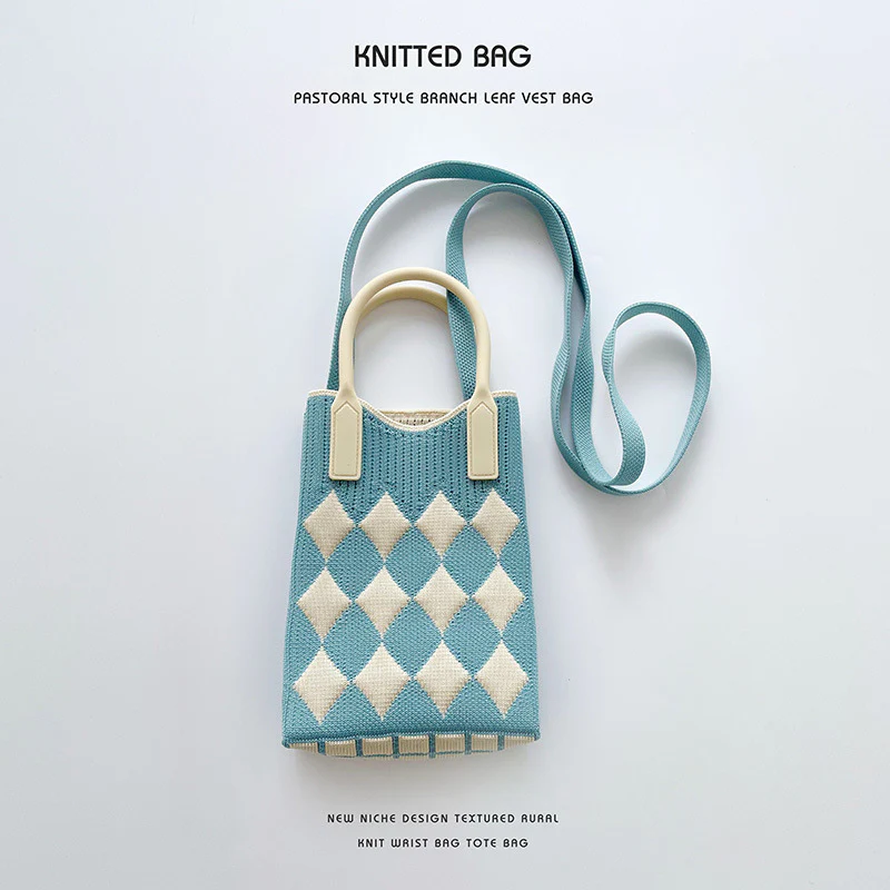 Vintage Diamond Knit Crossbody Phone Bag - Image 27