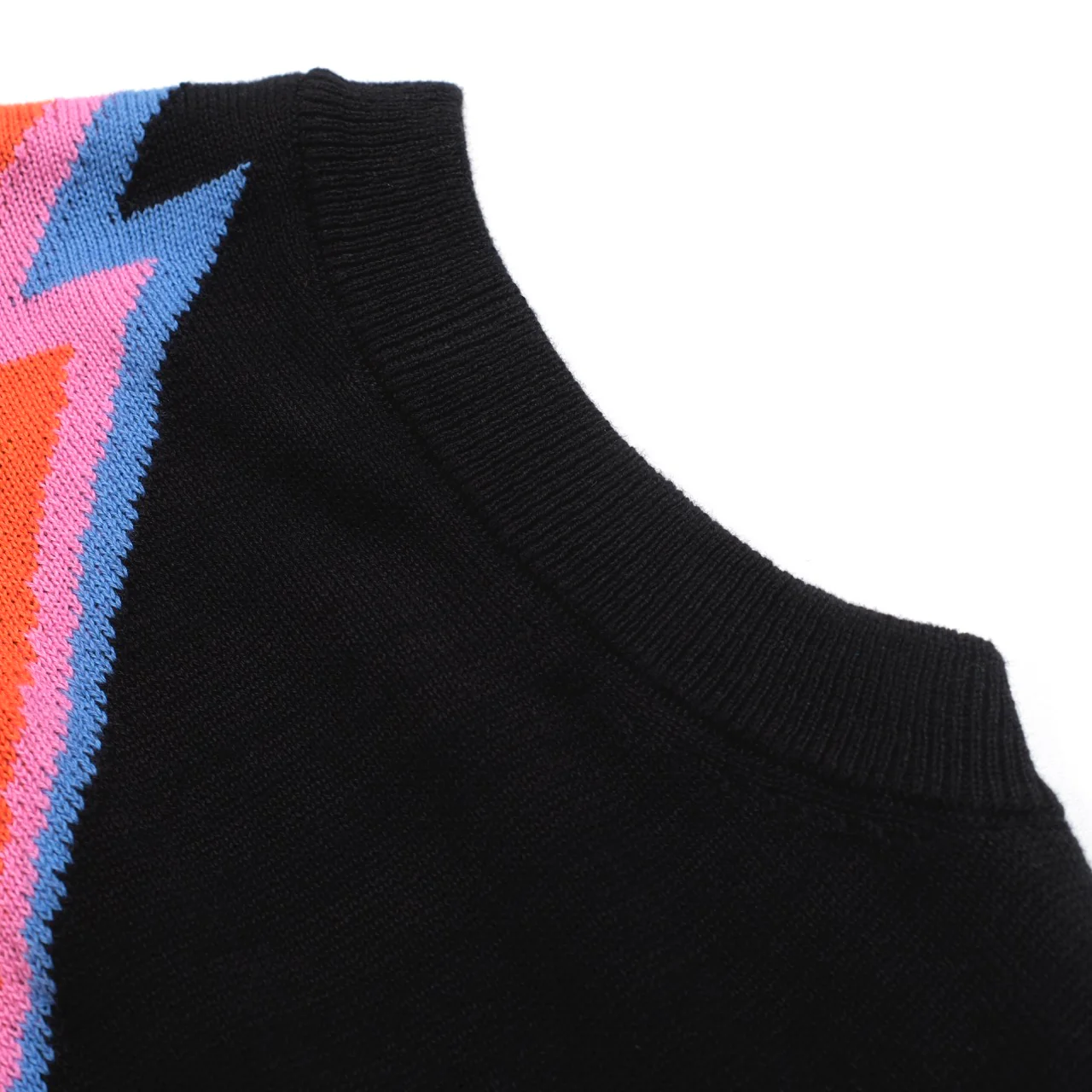 Women’s Black Knit Set with Colorful Lightning Graphic – Crop Top & Pencil Skirt - Image 15