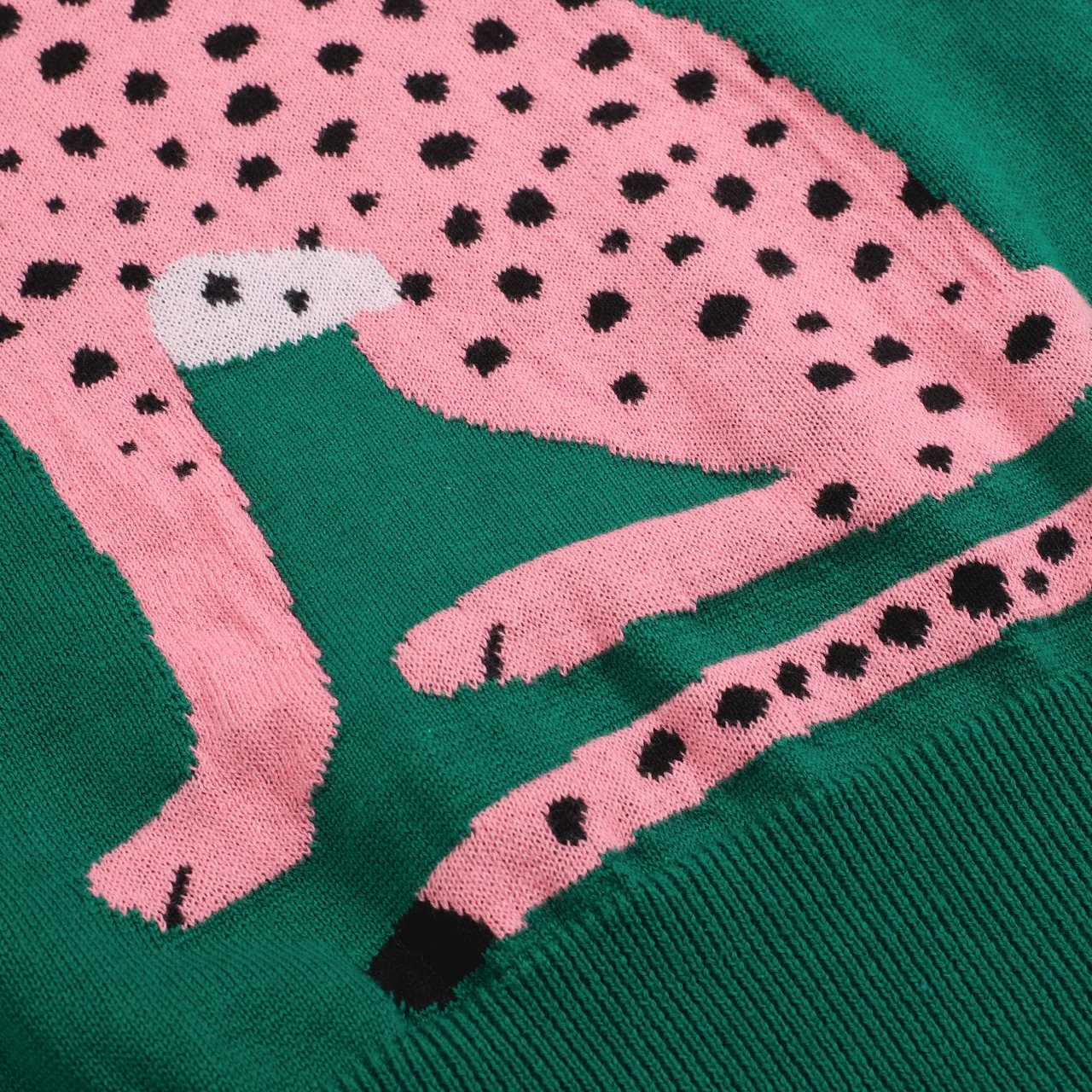 Women’s Pink Cheetah Knit Tee – Graphic Animal Print Sweater Top-Cropped Length - Image 6