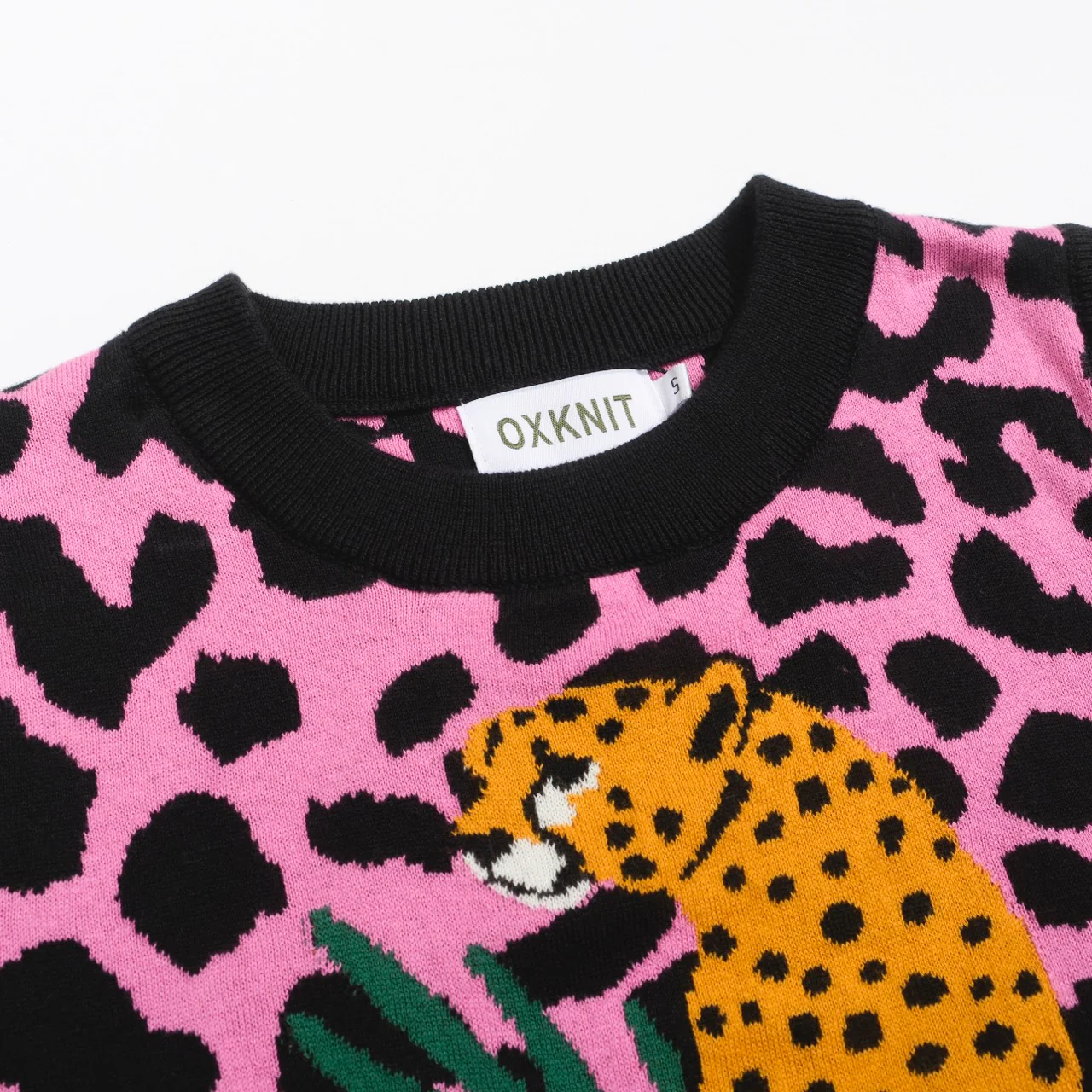 Women’s Pink Leopard Print Knit Set with Leopard and Plant Graphic - Image 15