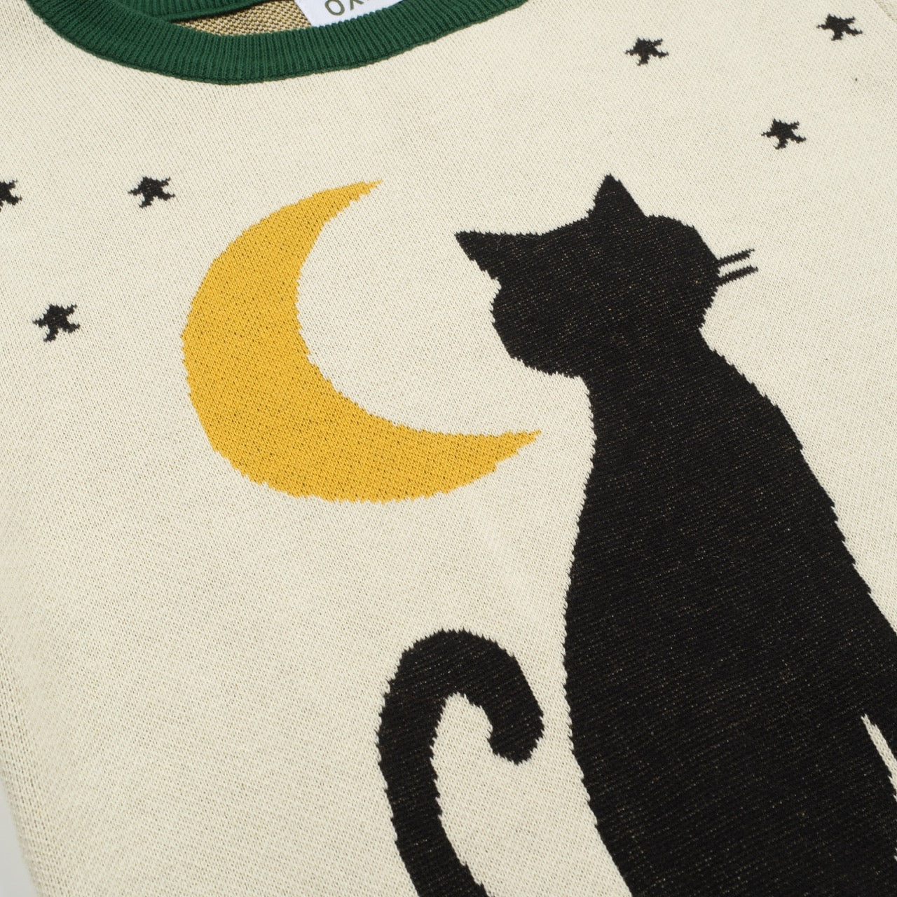 Women's apricot night cat vintage knitwear - Image 2