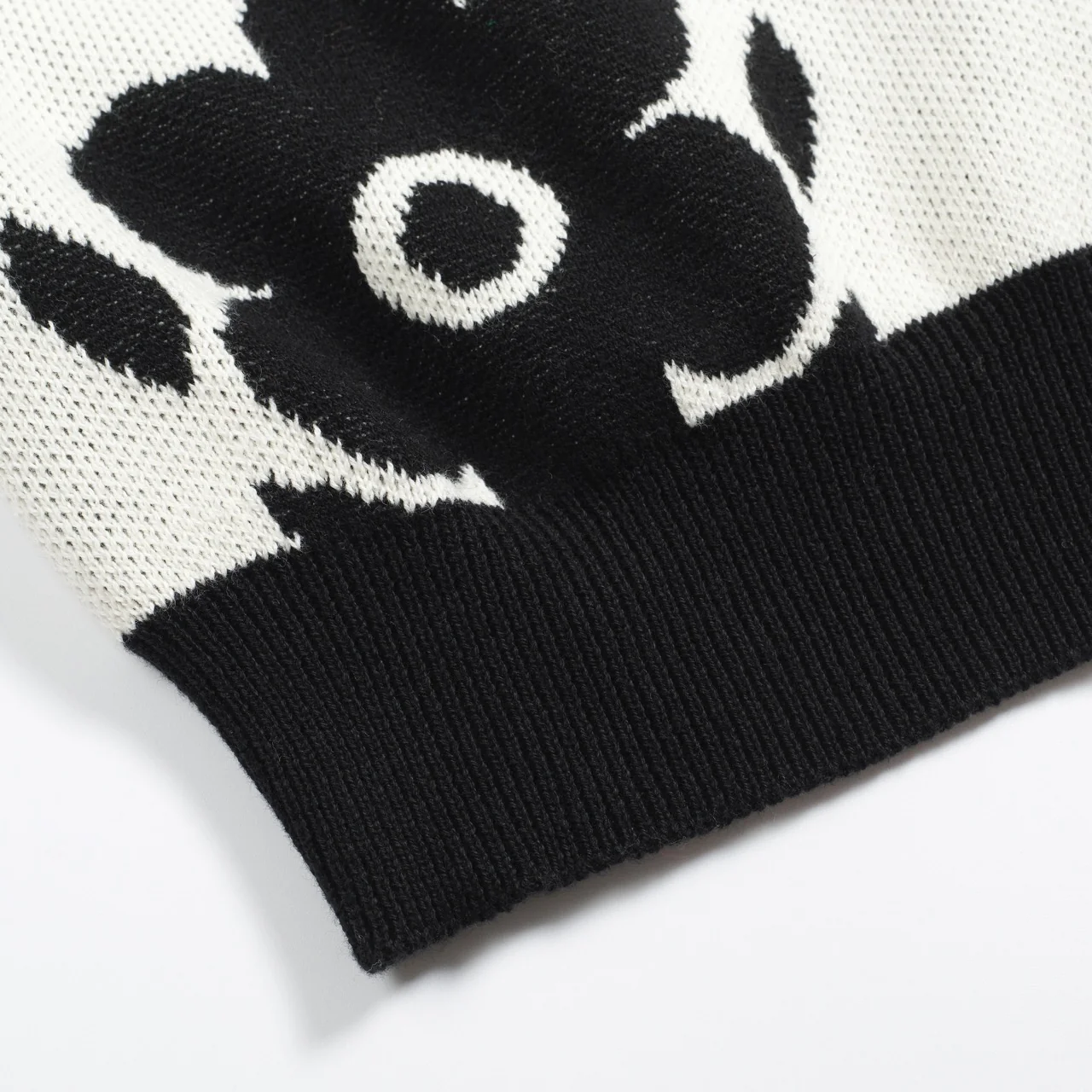 Women's black casual vintage floral jacquard cardigan - Image 7