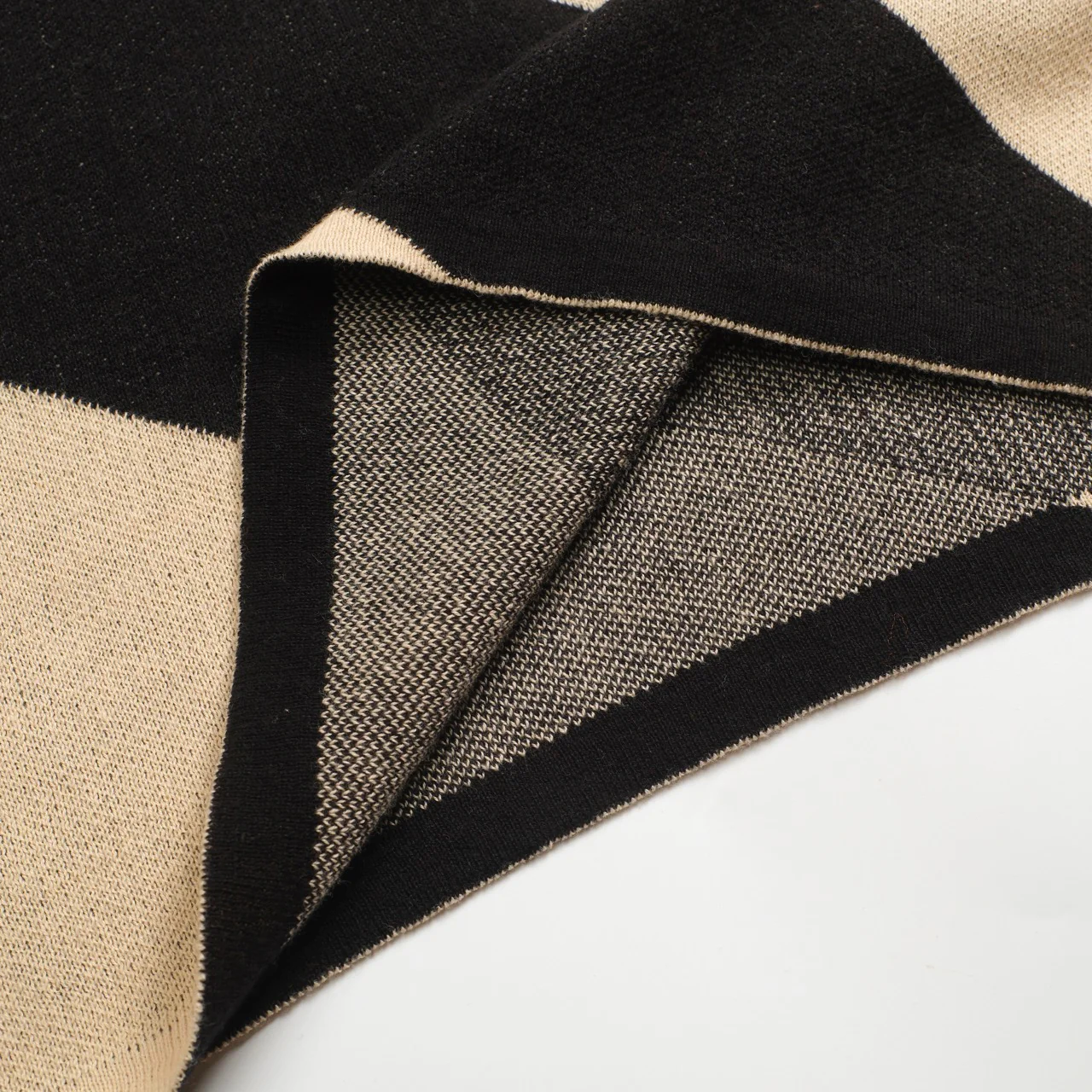 Women's black diagonal stripe jacquard vintage knit skirt - Image 7