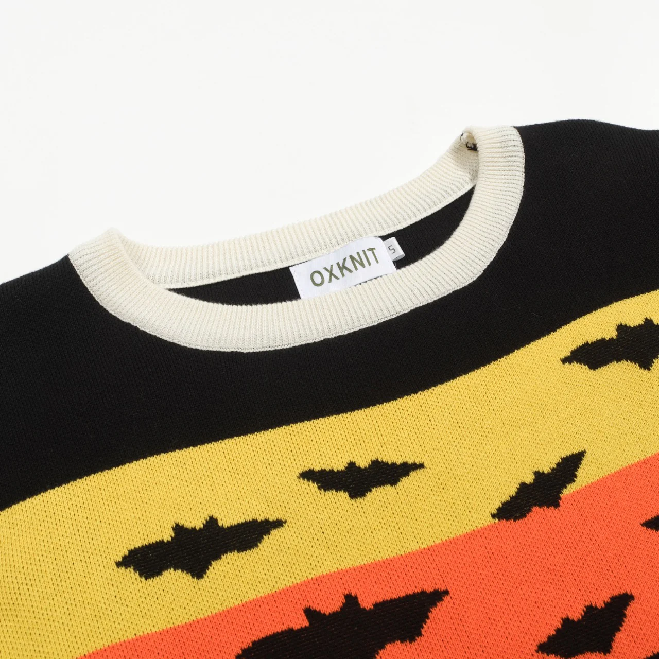 Women's black Halloween bat jacquard knitwear - Image 4